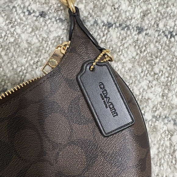 NWOT Coach Payton Hobo In Signature Canvas Brown Black Purse - Picture 4 of 9